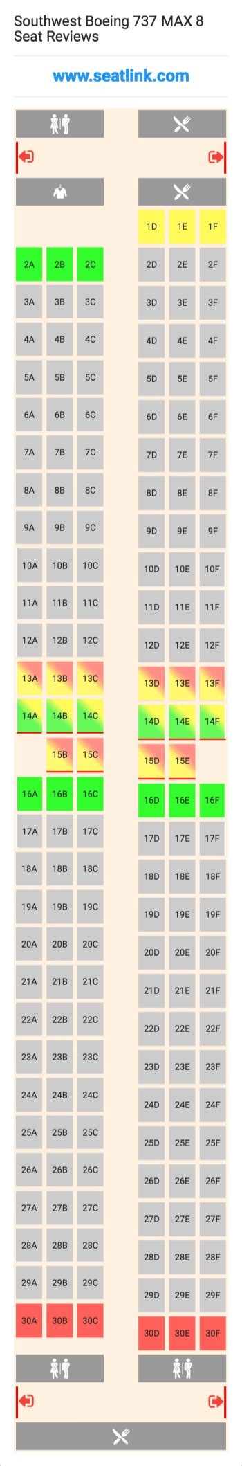 southwest boeing 737 max 8 seating chart